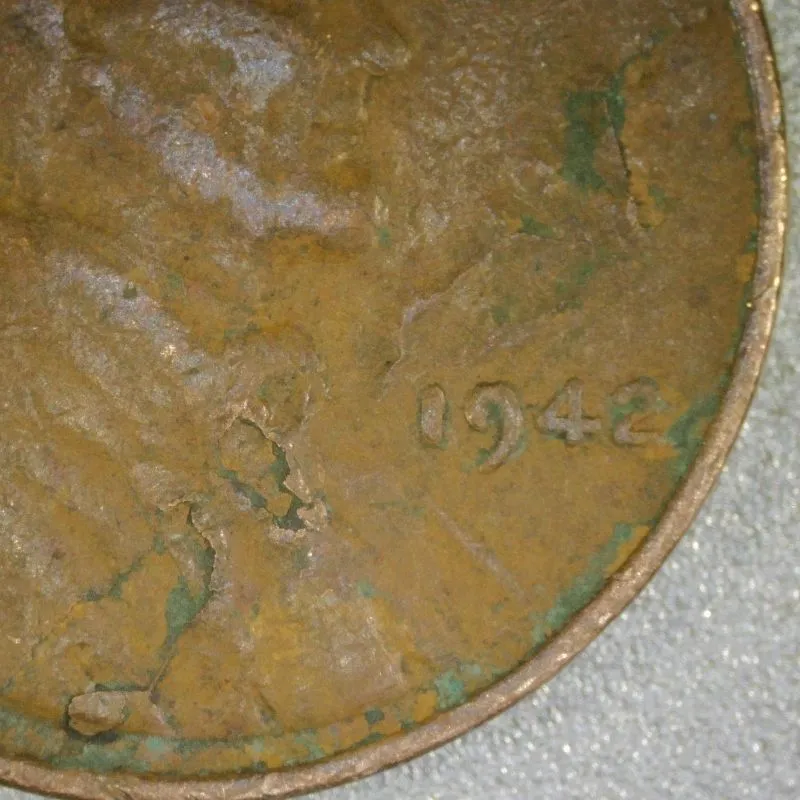 1942-LWC-Penny-Lamination-Error-/-Obverse