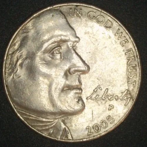2005-P-Jefferson-Nickel-/-Peeing-Buffalo-/-Die-Trail