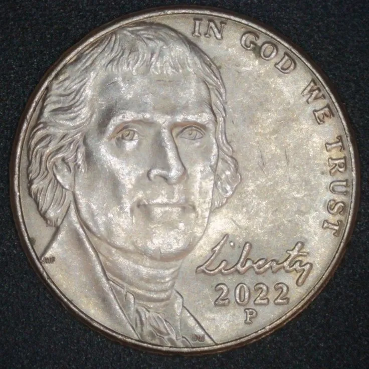 2022-P-Jefferson-Nickel-/-Possible-Hubbed-In-Debris-?