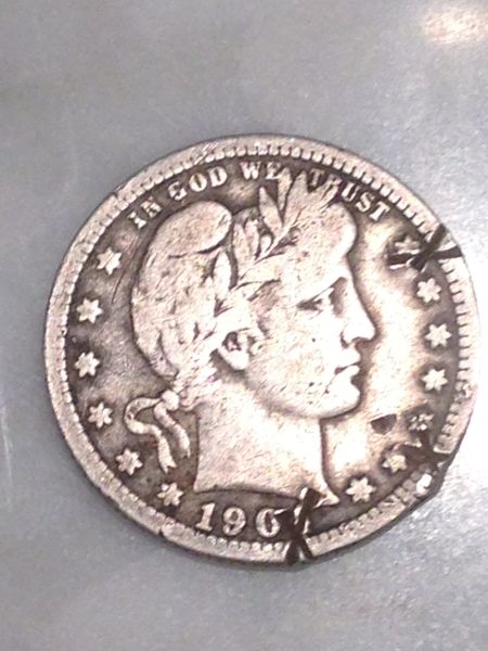 Help!!-1901-Barber-Quarter-With-Very-Bizarre-Markings.
