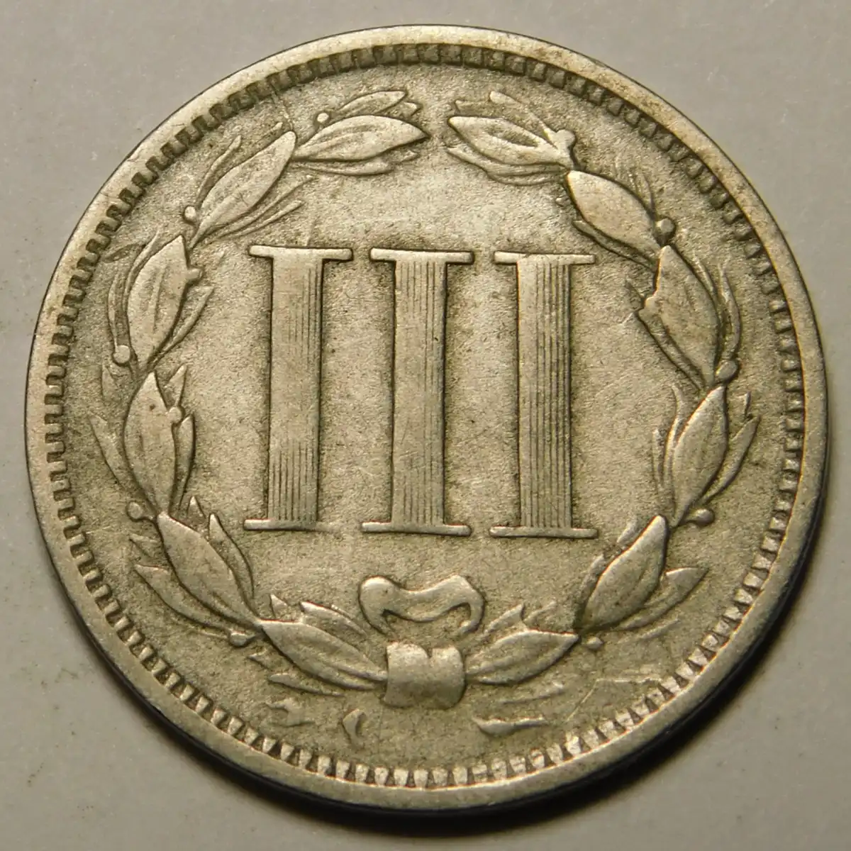 1866-Three-Cent-Nickel-Odd-Looking-Perhaps-A-Stuck-Thru?