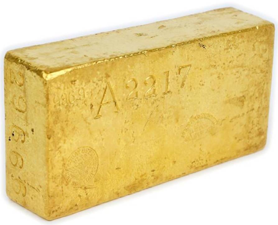 Massive-Old-Brick-Of-Gold!--400-Oz-On-Stacks