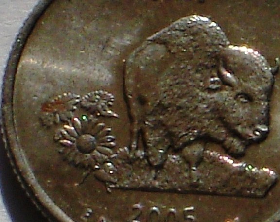 Kansas-Quarter,-Copper-Showing-On-Obverse