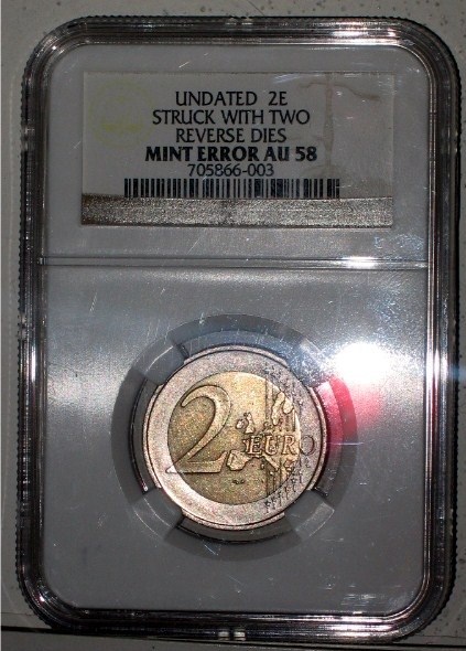 Undated-2-Euro-Struck-With-2-Reverse-Dies-NGC-AU-58