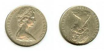 Double-Head-Mule-Of-Two-Observe-Dies-5-Cent-1974-New-Zealand
