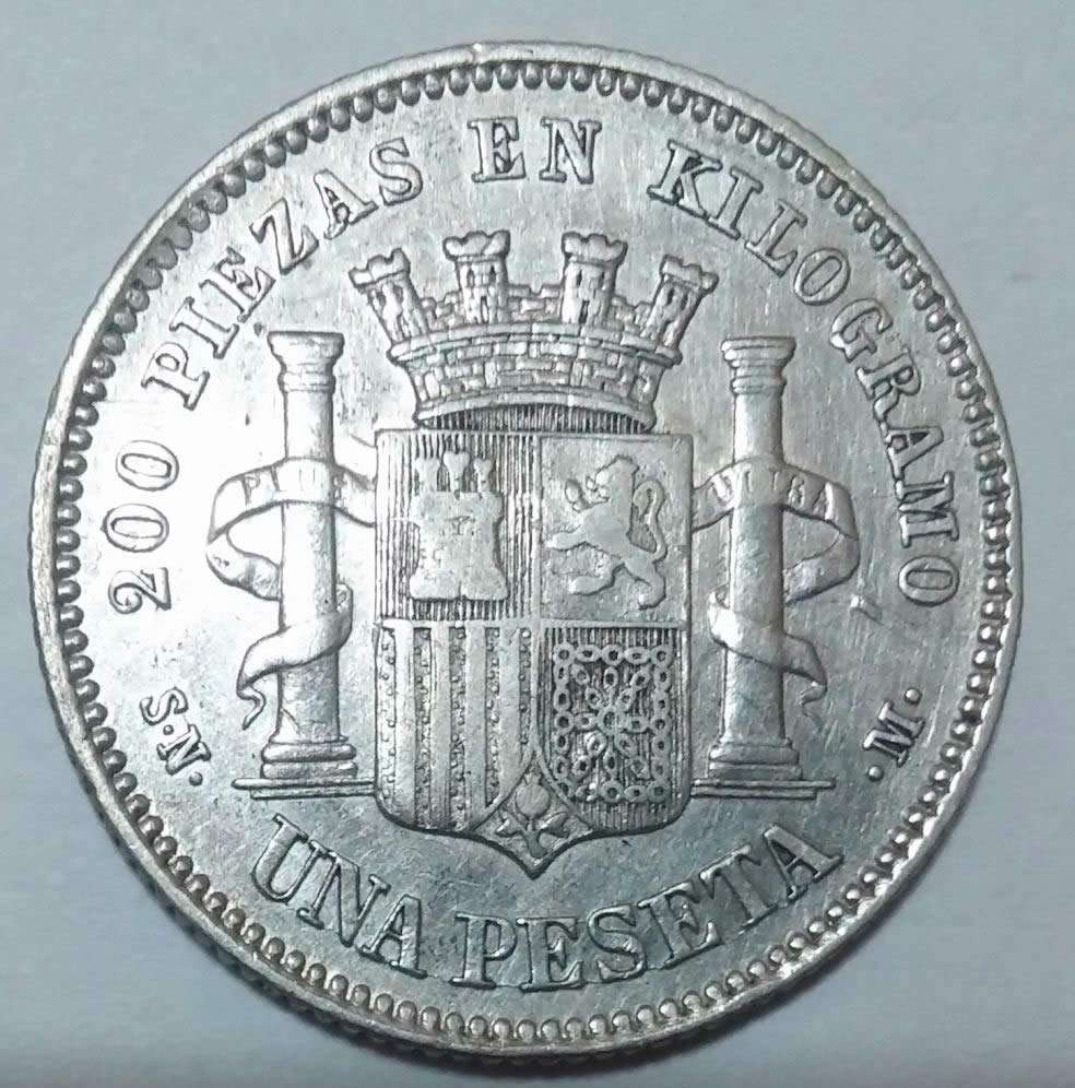 1869-Spanish-Provisional-Peseta-For-Grading