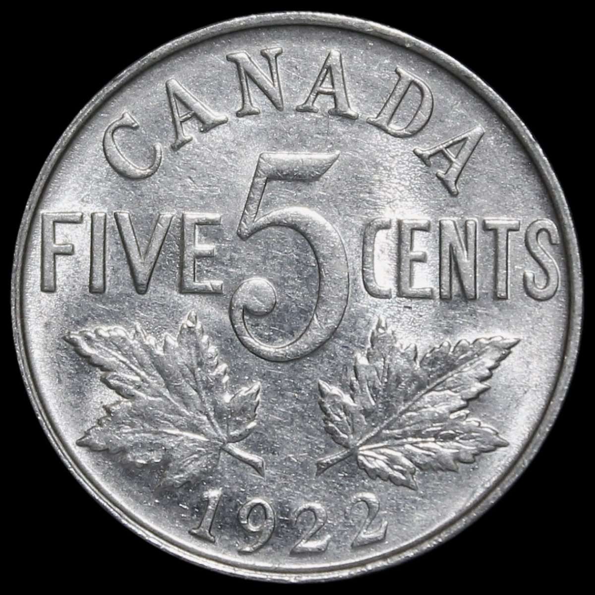 Type-Set-Addition:-1922-George-V-Nickel-5-Cents
