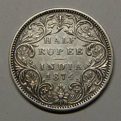 1874-And-1875-British-India-Half-Rupees-.-Please-Authenticat