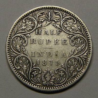 1874-And-1875-British-India-Half-Rupees-.-Please-Authenticat