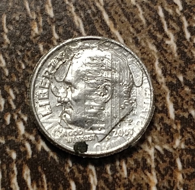 2007-P-Dime-Struck-By-Lincoln-Cent-Die