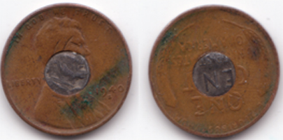 1940-Wheat-Penny-With-Lead-Implant