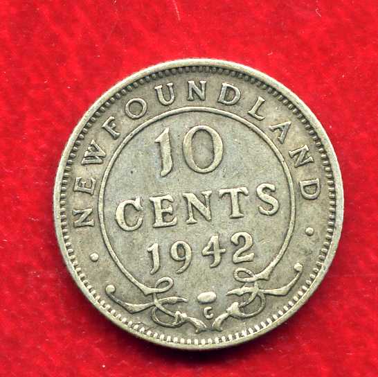 1942-Newfoundland-10-Cents---Errors