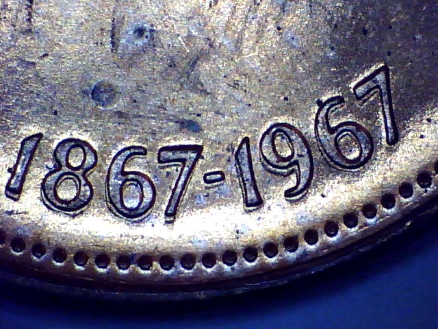 1967-Penny---Double-Canada-And-Date