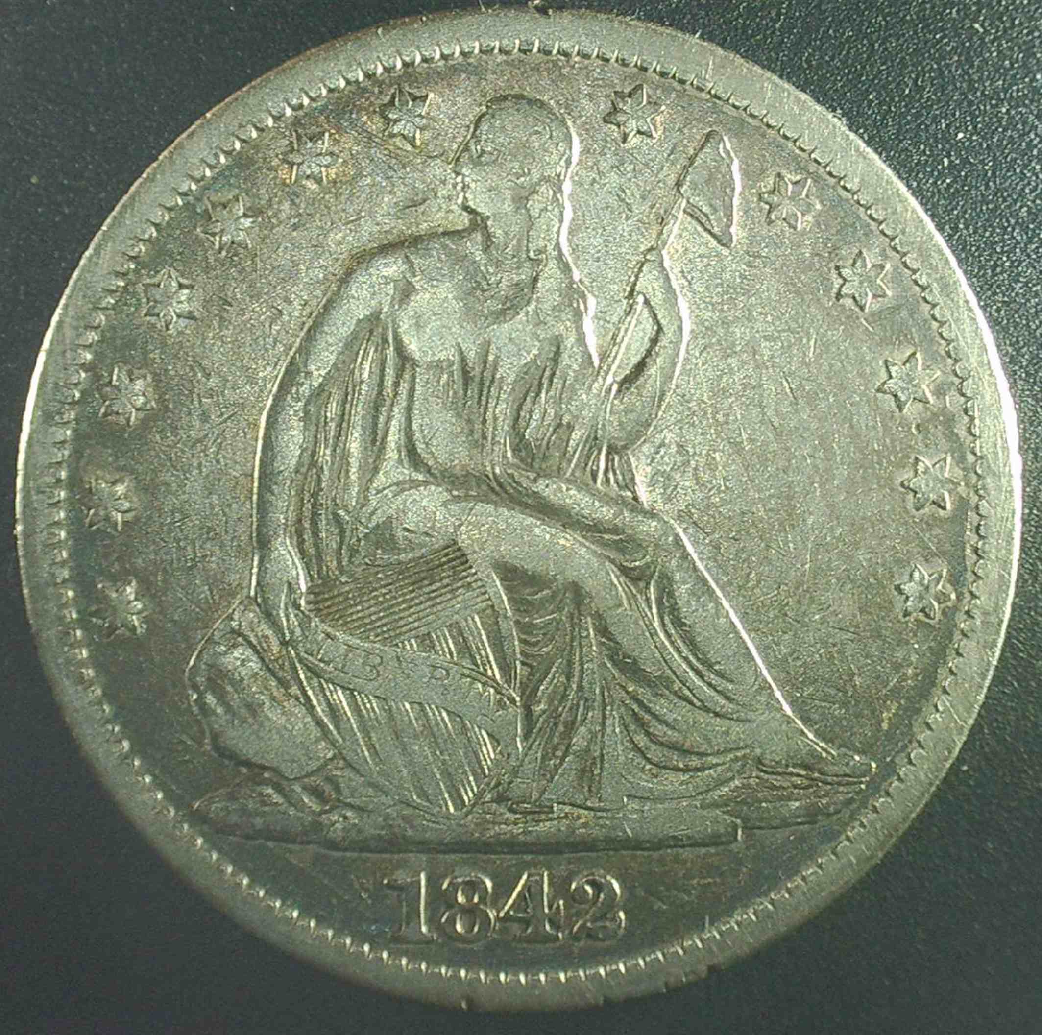 1842-Seated-Liberty-Half-With-Possible-RPD