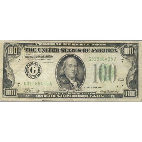 US-1934-$100-VF-Example-...-What-Is-It-Worth?