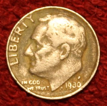 Copper-Showing-On-Reverse-Of-1980-Dime
