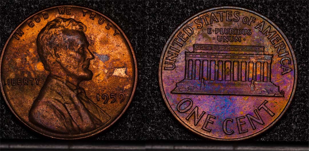 Bag-Toned-1959-Cents