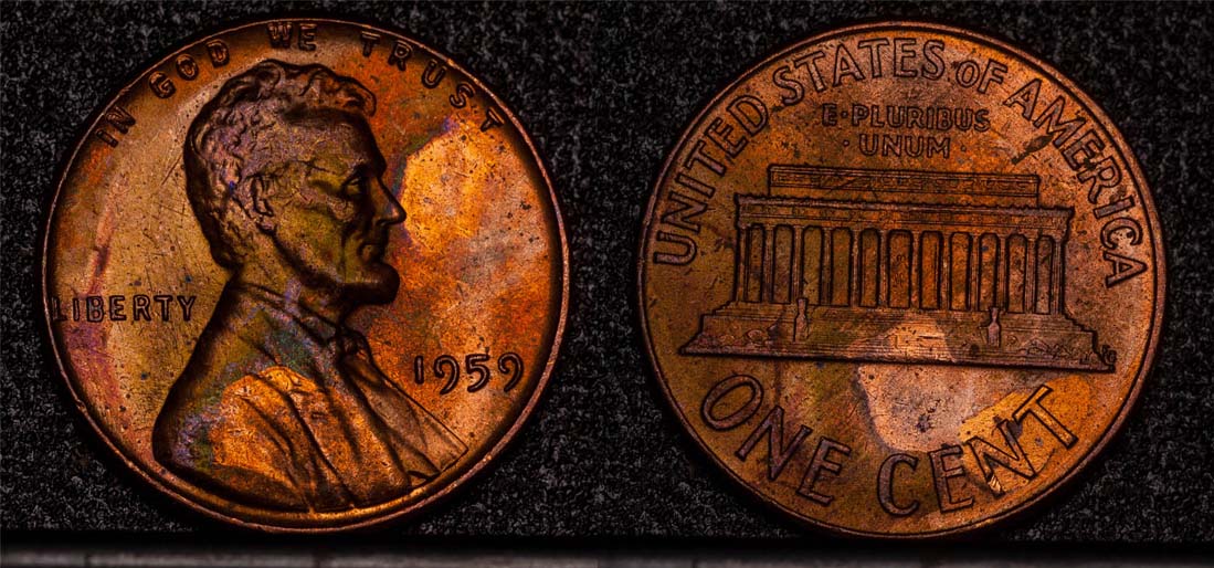 Bag-Toned-1959-Cents