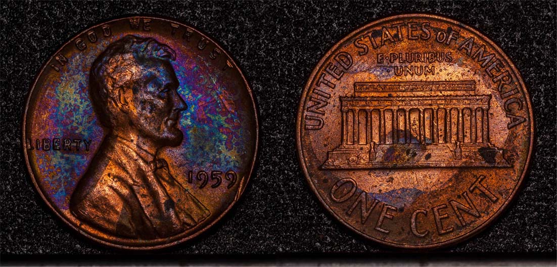 Bag-Toned-1959-Cents