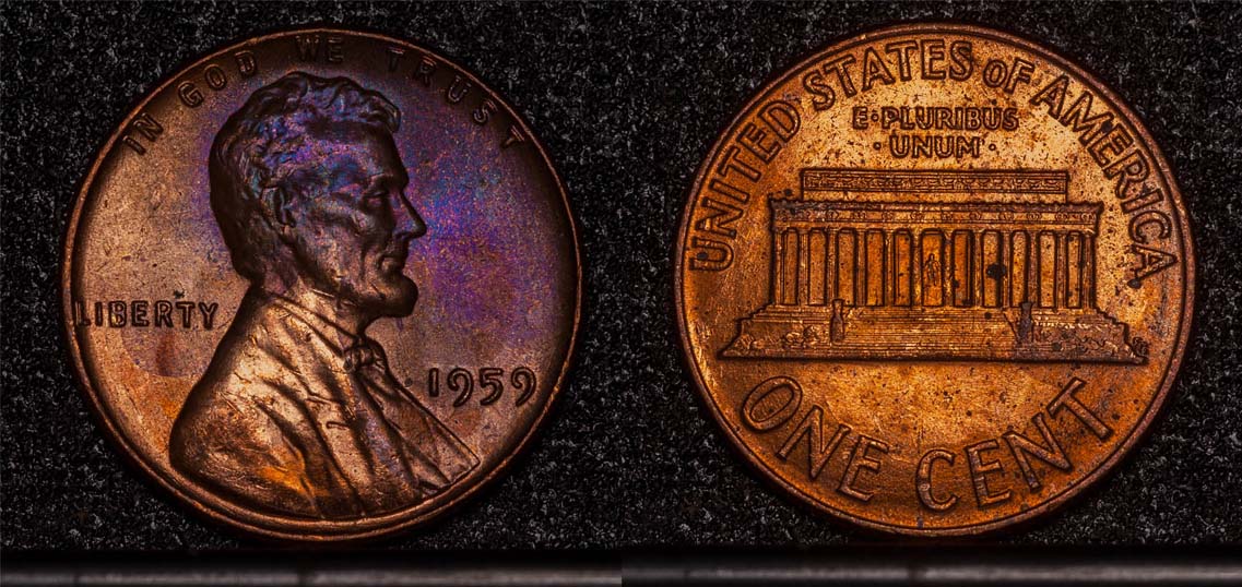Bag-Toned-1959-Cents