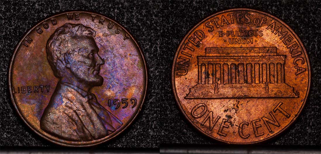 Bag-Toned-1959-Cents