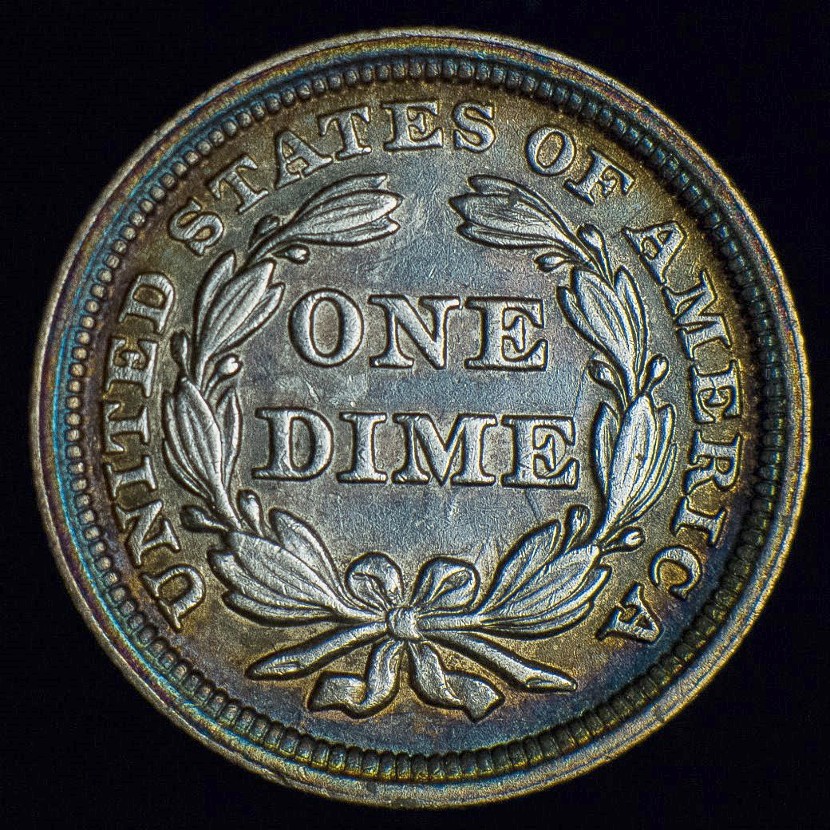 1854-Seated-Dime-F104A-Shattered-Die-Top-100-Variety