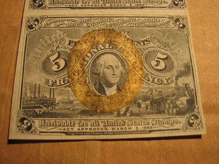 1863-3-Cents-Fractional-Currency-Sheet-Of-5