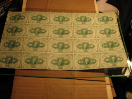 1862-10-Cents-Postage-Currency-Sheet-Of-20