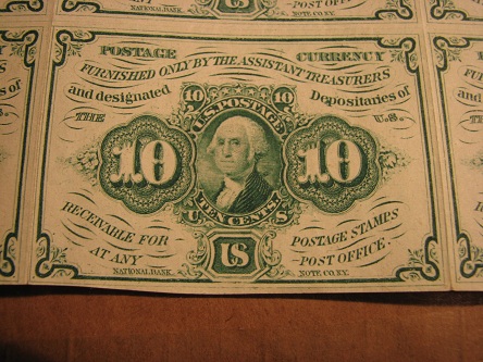 1862-10-Cents-Postage-Currency-Sheet-Of-20