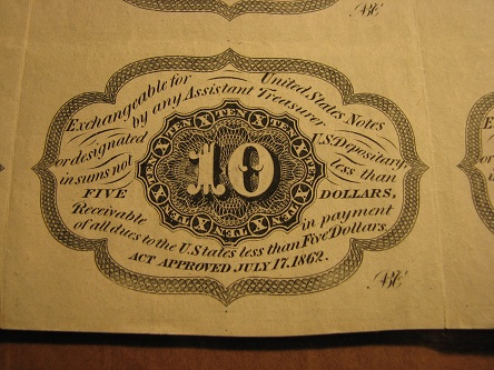 1862-10-Cents-Postage-Currency-Sheet-Of-20