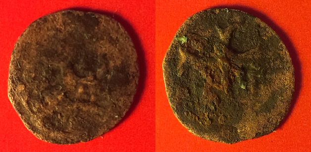 Hammered-Coin,-Cross-And-Crown