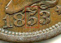 1853-Large-Cent:-Variety?