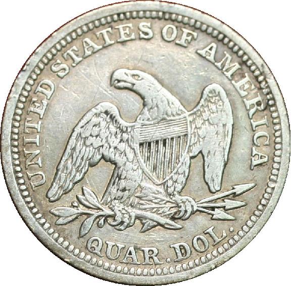 Seated-Liberty-Quarter---Hungry-Eagle-Variety