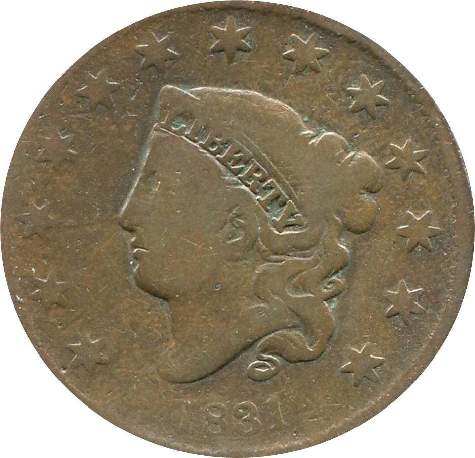 1831,1833,1838---Coronet-Cent-Lot