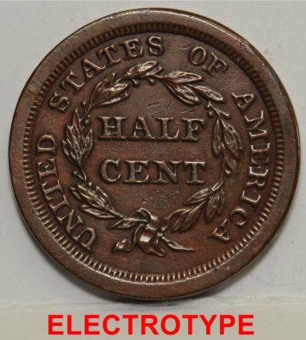 Interesting-1841-Half-Cent-Electrotype-On-Ebay