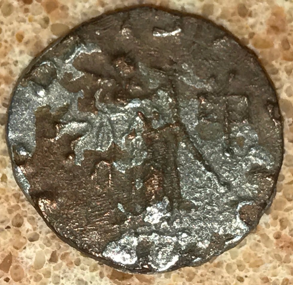 Mystery-Indo-Greek/Scythian-Silver-Plated-Coin-Please-Help-ID