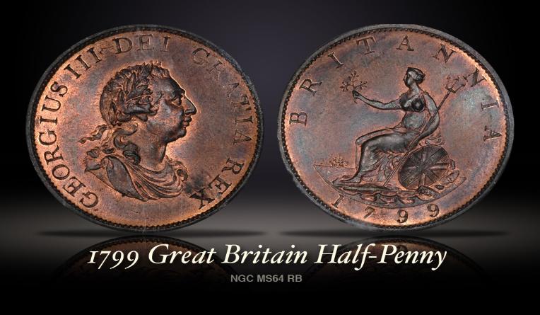 1799-Halfpenny---Copper-Proof-Or-Unc-Circulation-Coin?