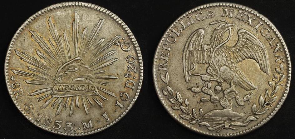 Early-Date-Facing-Eagle-8-Reales-Of-Mexico