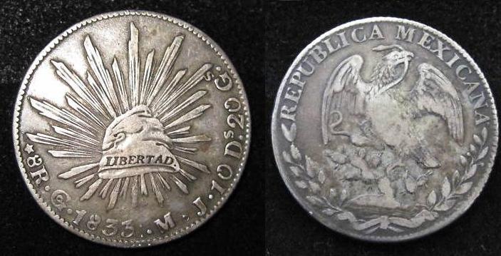 Early-Date-Facing-Eagle-8-Reales-Of-Mexico