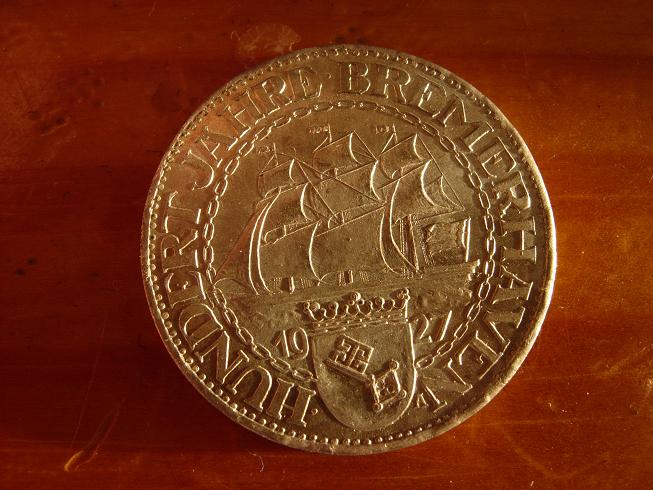 1927-A-German-3-Mark-Bremmerhaven-Commemorative