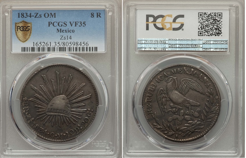 Heritage's-Auction-Of-Mexico-8-Reales-Cap-&-Rays