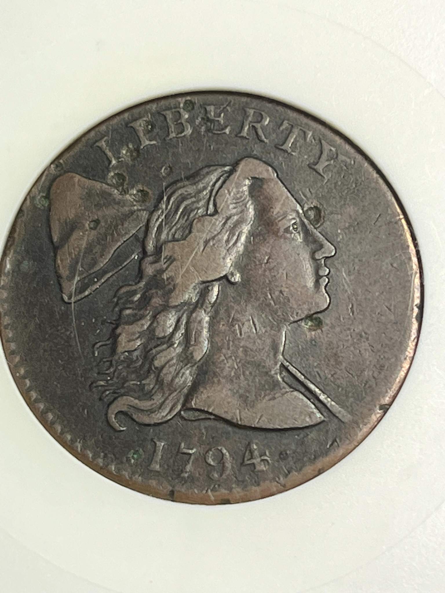 1794-Liberty-Cap-Large-Cent---Corroded-And-Damaged-But-Lots-Of-Detail