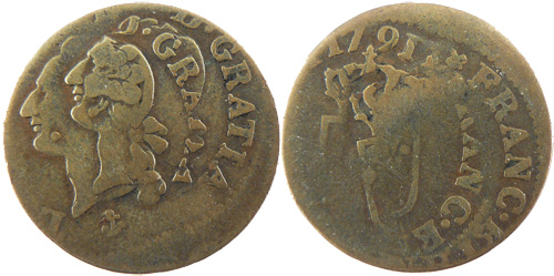 Slight-Doubling-On-A-1791-H-Louis-XVI-French-Liard?