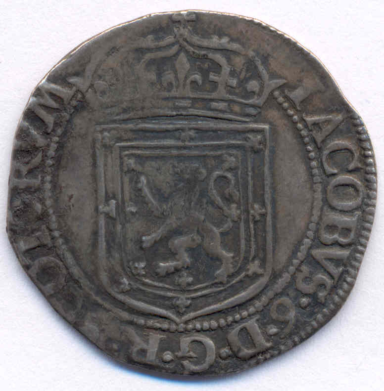 1601-Scotland-James-VI-1-Merk-Hammered