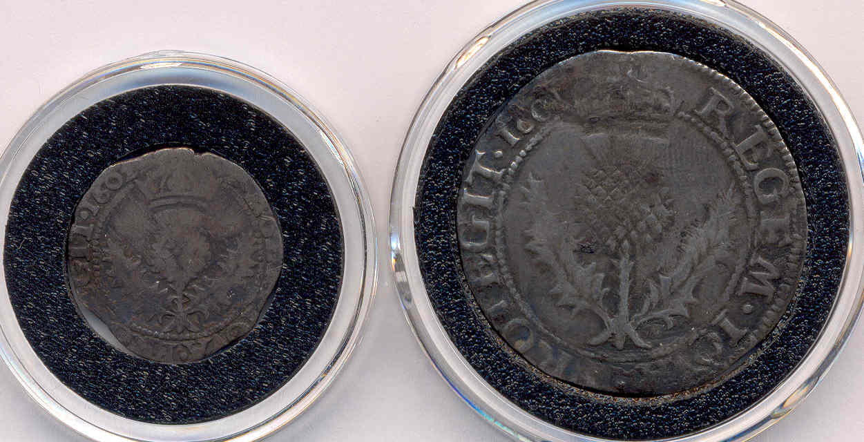 1601-Scotland-James-VI-1-Merk-Hammered