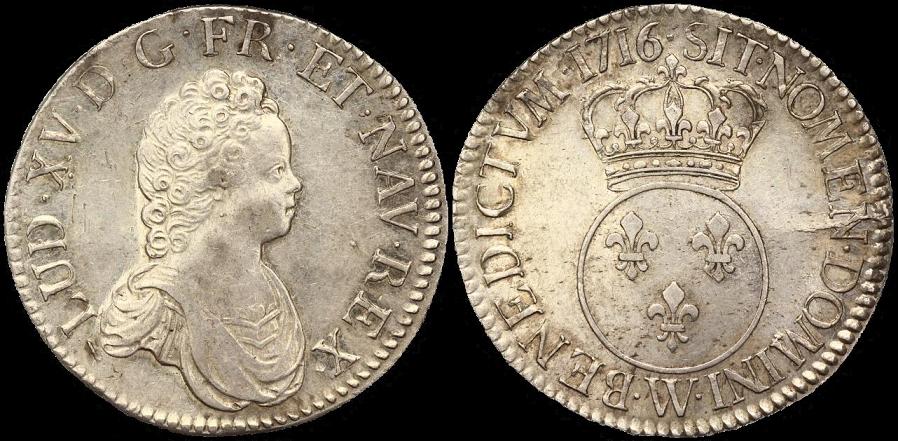 Adding-To-The-French-Ecu-Collection---A-1716-W-Louis-Xv