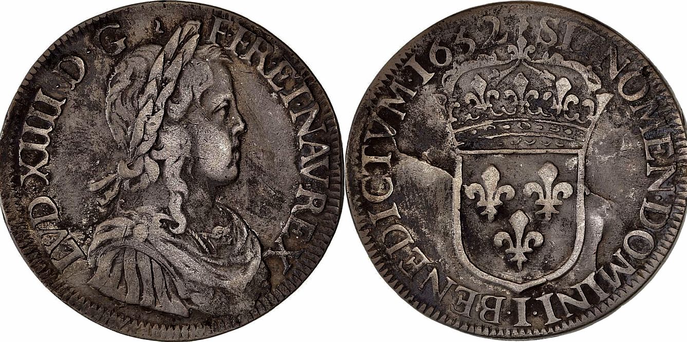 1652-I-Ecu---Louis-Xiv-Of-France