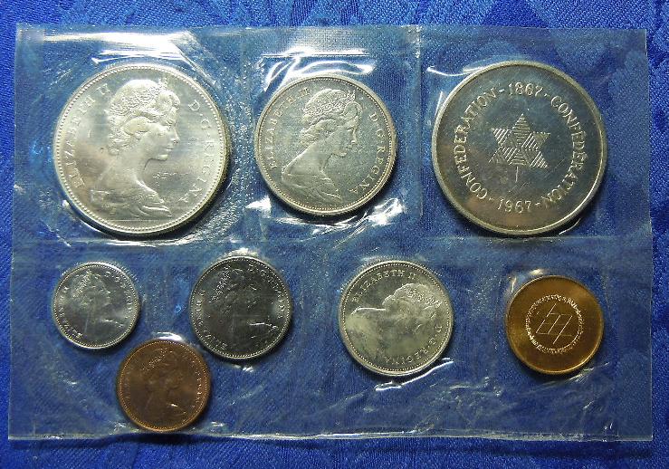 1967-Canada-Set-8-Coins-Original-?