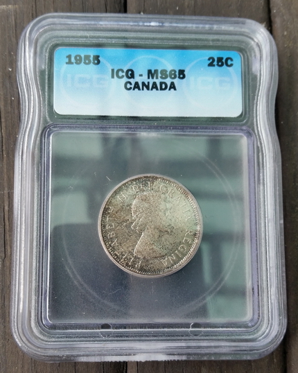 1955-Double-Die-Canada-25-Cents-MS-65-ICG