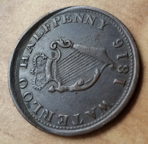Broadstruck-1816-Canada-Waterloo-Half-Penny-Token-?